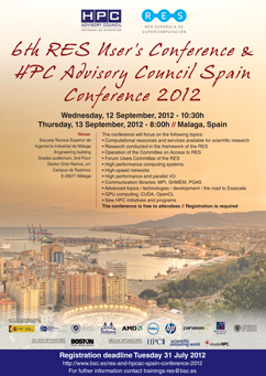 6th RES User Meeting & HPC Advisory Council Spain Meeting 2012