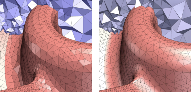 Meshes – (Left) Straight and (Right) Curved