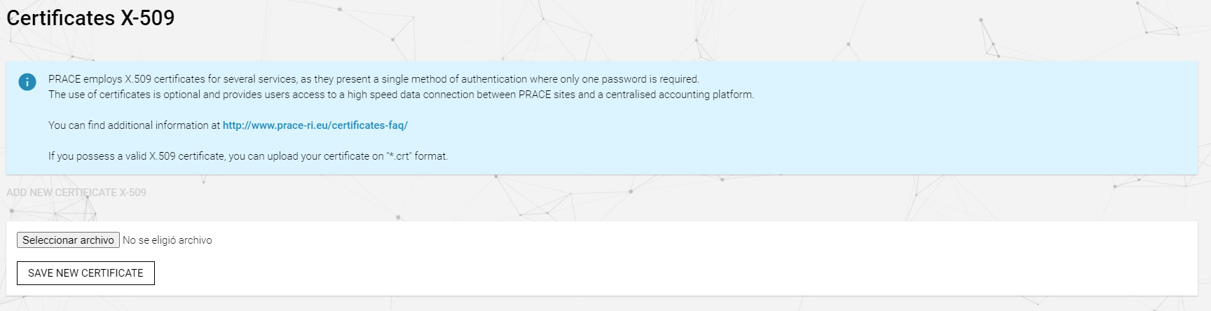HPC Accounts x509 certificates HPC Accounts x509 certificate upload