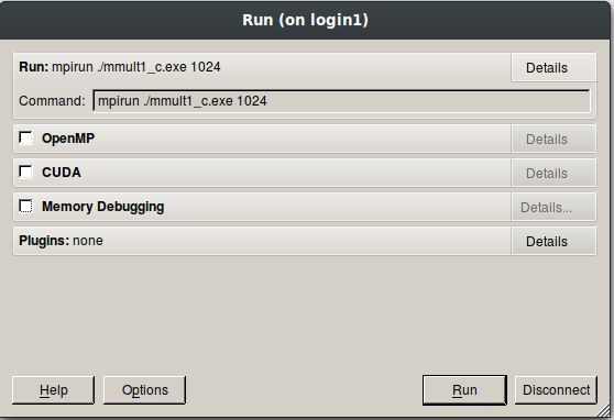 Debugging options Debugging options